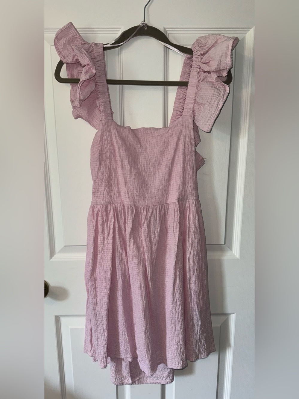 Pink Ruffle Strap Summer Dress